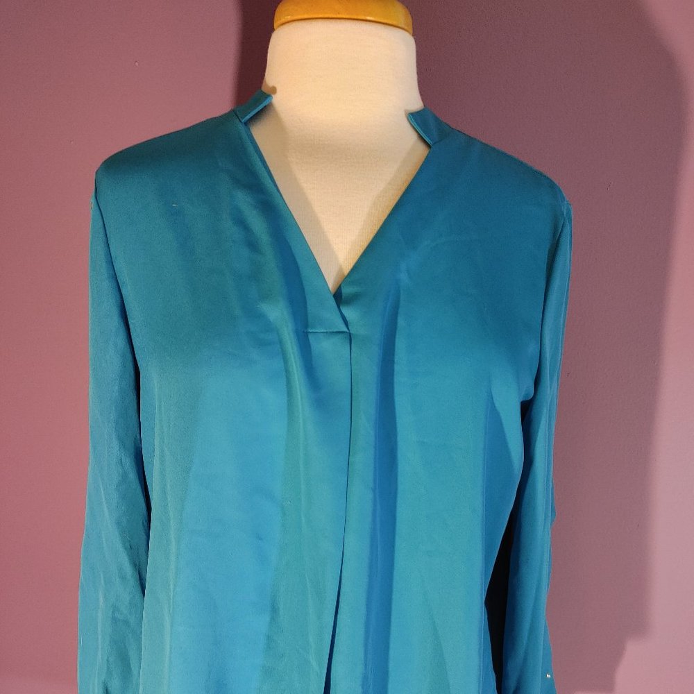 Turquoise Long-Sleeved Blouse